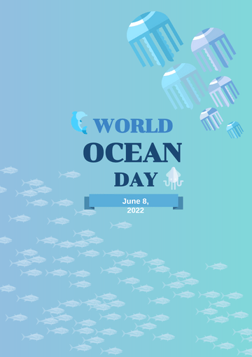 Editable posters template:World Ocean Day Poster