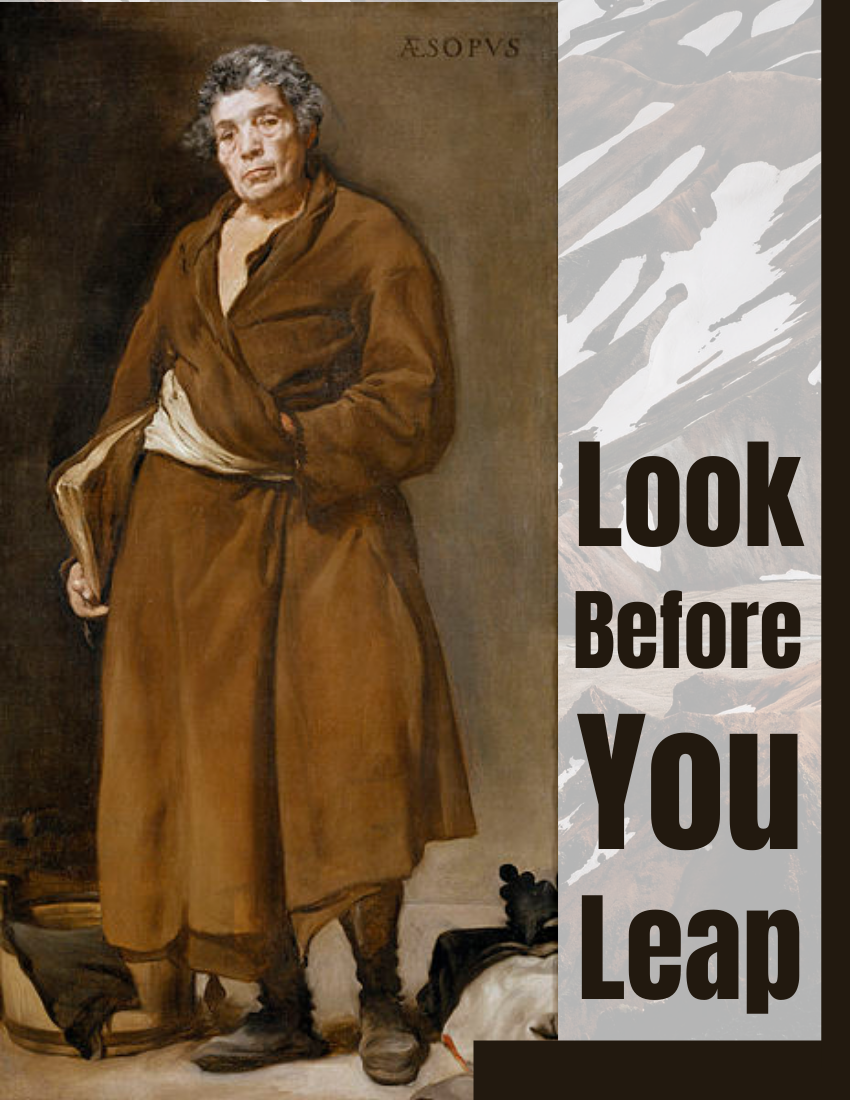 Quote template: Look before you leap. - Aesop (Created by Visual Paradigm Online's Quote maker)