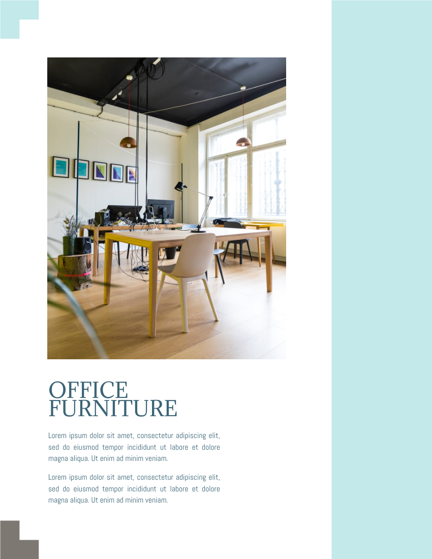 產品目錄 模板。 Office Furniture Catalog (由 Visual Paradigm Online 的產品目錄軟件製作)