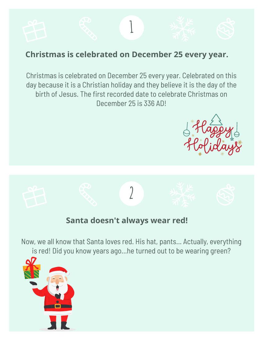 Booklet template: 10 Facts About Christmas (Created by Visual Paradigm Online's Booklet maker)