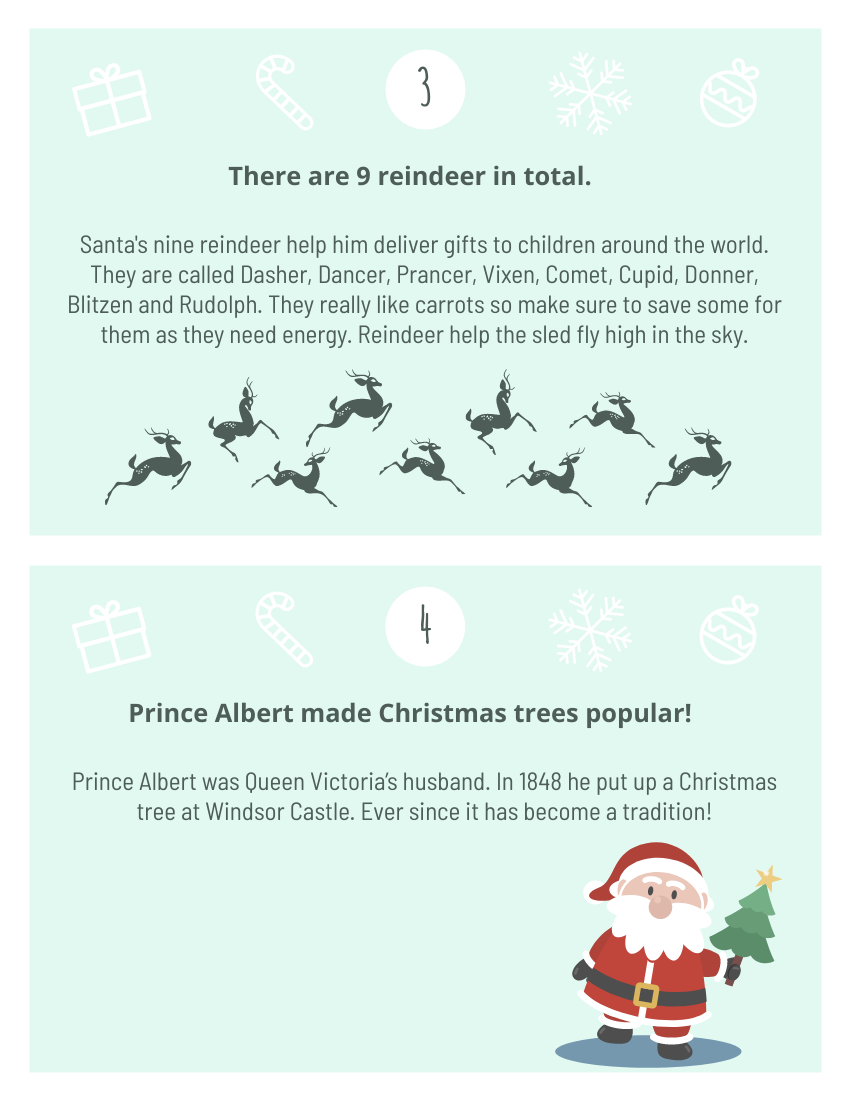 小册子 模板。10 Facts About Christmas (由 Visual Paradigm Online 的小册子软件制作)