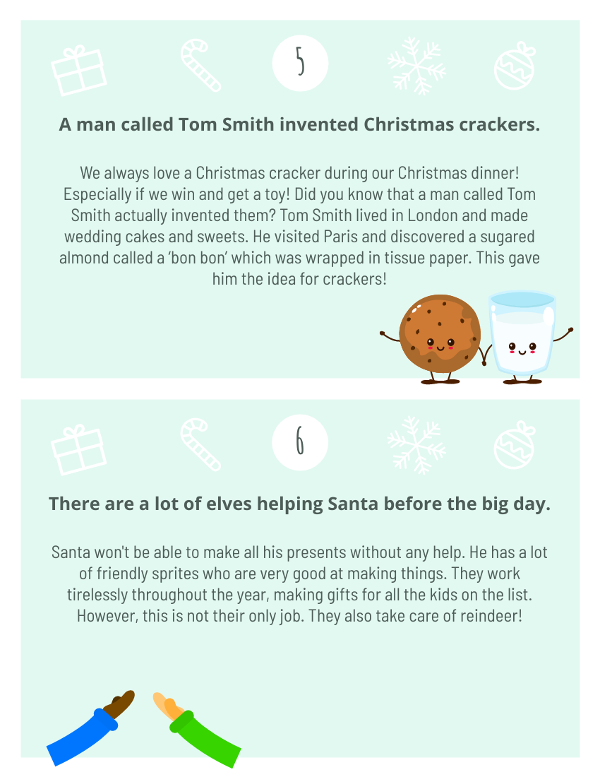 小冊子 模板。 10 Facts About Christmas (由 Visual Paradigm Online 的小冊子軟件製作)