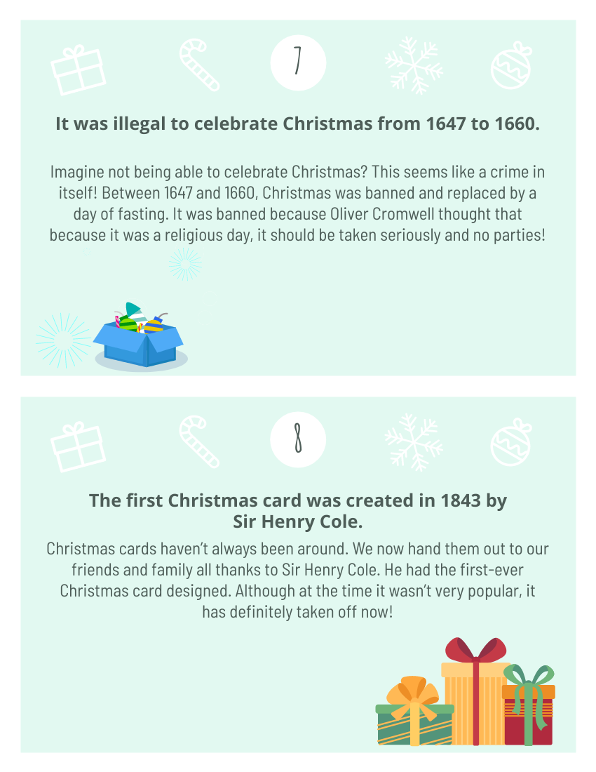 小册子 模板。10 Facts About Christmas (由 Visual Paradigm Online 的小册子软件制作)