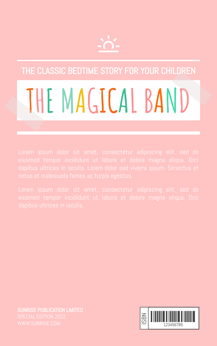 书籍封面 模板。Classic Bedtime Musical Story Book Cover (由 Visual Paradigm Online 的书籍封面软件制作)