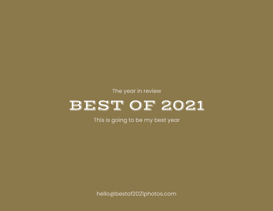 年度回顧照相簿 模板。 Best Of 2021 Year in Review Photo Book (由 Visual Paradigm Online 的年度回顧照相簿軟件製作)