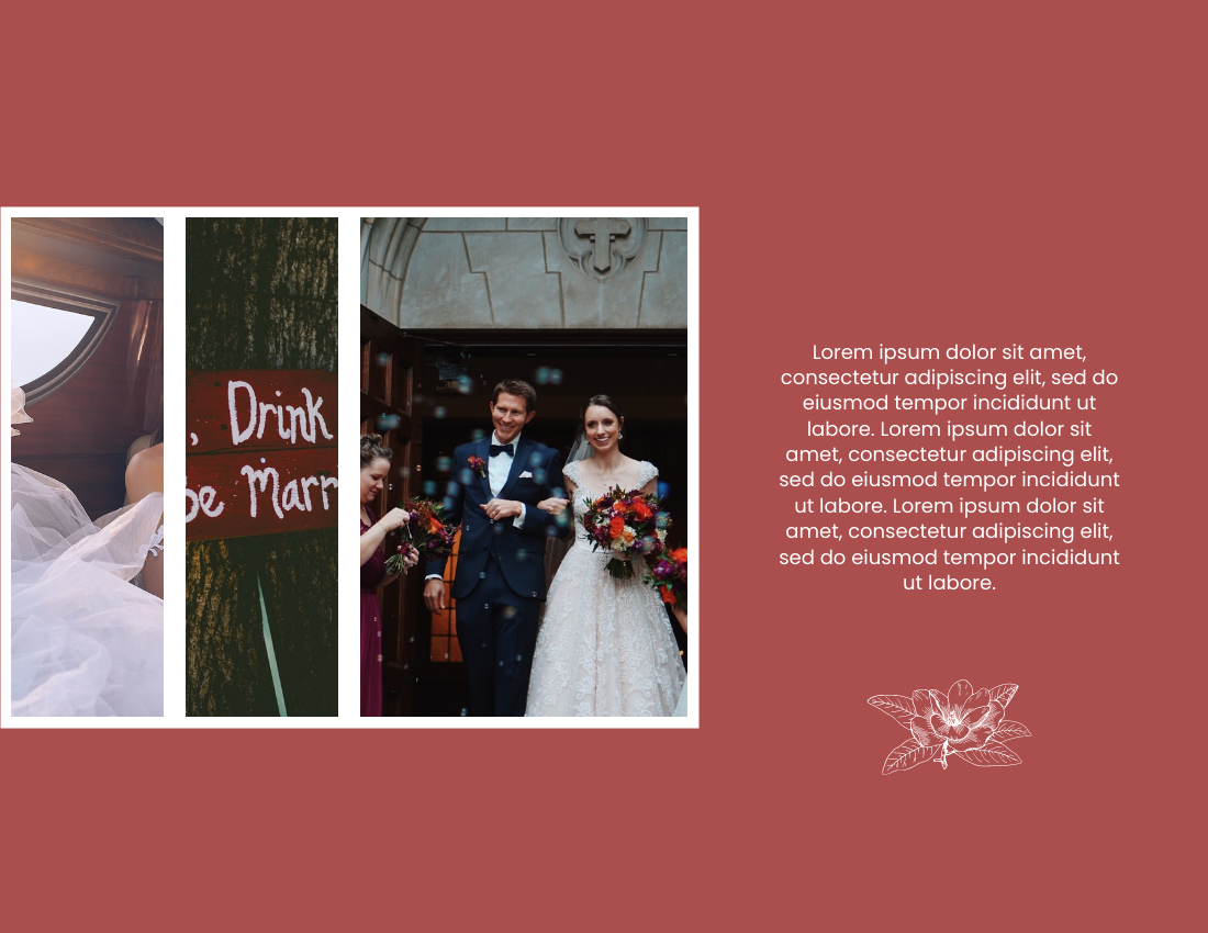 婚礼照相簿 模板。Our Sweet Wedding Photo Book (由 Visual Paradigm Online 的婚礼照相簿软件制作)
