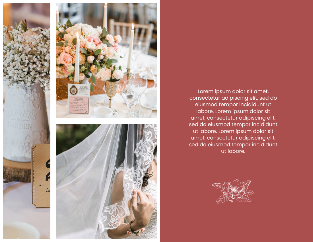 婚礼照相簿 模板。Our Sweet Wedding Photo Book (由 Visual Paradigm Online 的婚礼照相簿软件制作)
