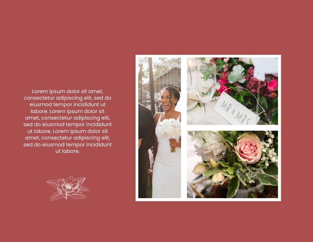 婚禮照相簿 模板。 Our Sweet Wedding Photo Book (由 Visual Paradigm Online 的婚禮照相簿軟件製作)