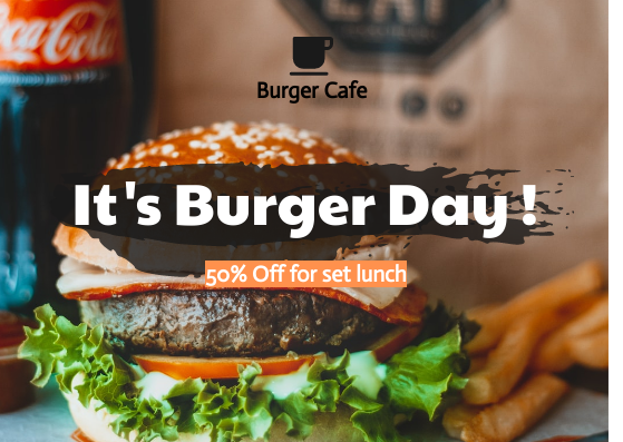 Gift Card template: Burger Gift Card (Created by Visual Paradigm Online's Gift Card maker)
