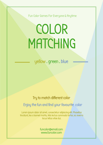 Flyer template: Color Matching Games Flyer (Created by Visual Paradigm Online's Flyer maker)