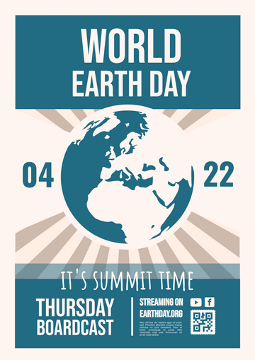 Editable posters template:World Earth Day Summit Poster
