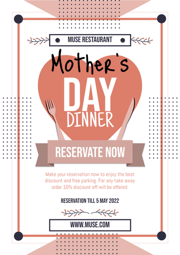 Flyer template: Mother's Day Dinner Promotion Flyer (Created by Visual Paradigm Online's Flyer maker)