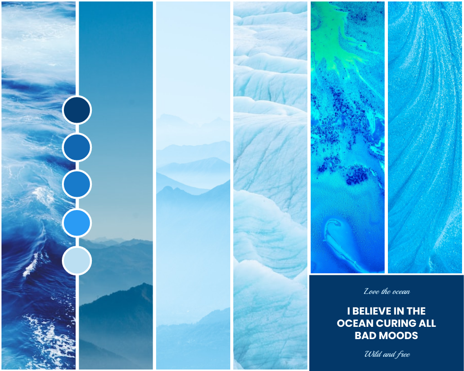Mood Board template: Wild And Free Ocean Mood Board (Created by Collage's Mood Board maker)