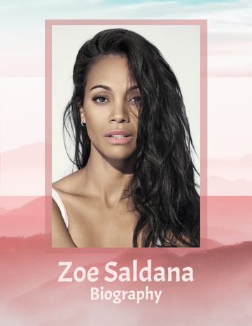 Biography template: Zoe Saldana Biography (Created by Visual Paradigm Online's Biography maker)