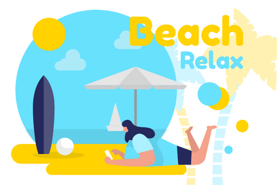 体育插图 模板。Beach And Relax (由 Visual Paradigm Online 的体育插图软件制作)