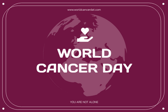 Greeting Card template: Purple Simple World Cancer Day Greeting Card (Created by Visual Paradigm Online's Greeting Card maker)