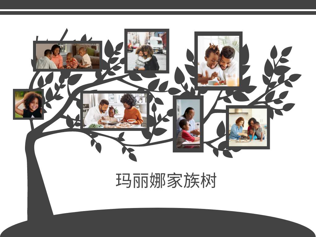 家庭树 模板。平面设计家族树 (由 Visual Paradigm Online 的家庭树软件制作)