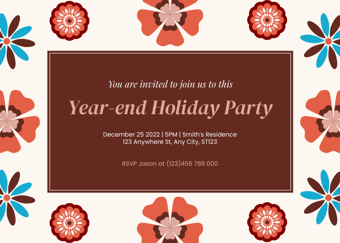 Invitation template: Year-end Holiday Party Invitation (Created by Visual Paradigm Online's Invitation maker)
