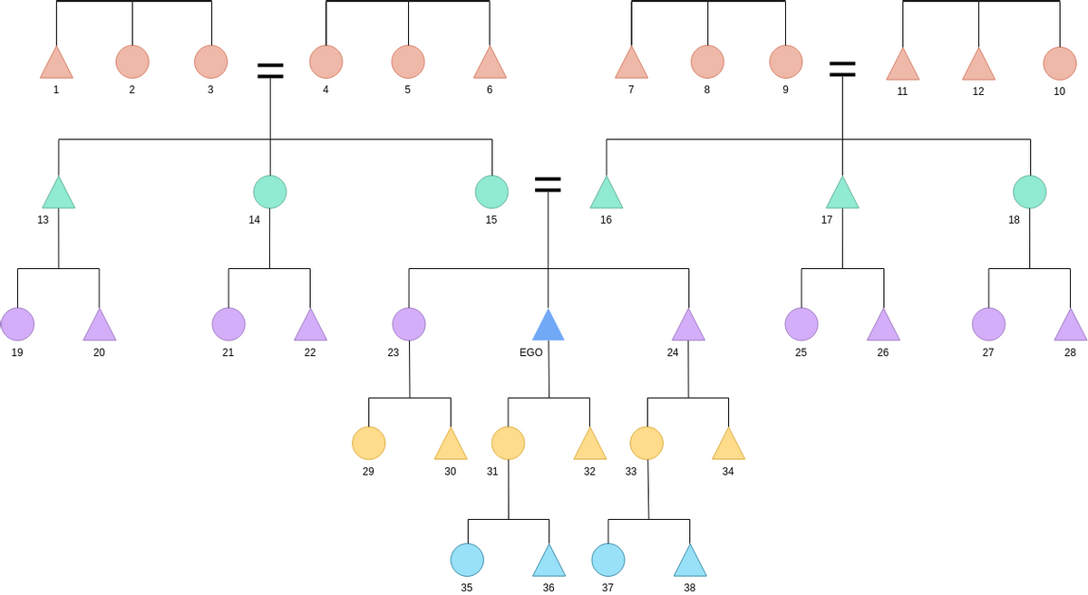 Bilateral Kinship Network (Diagrama de parentesco Example)