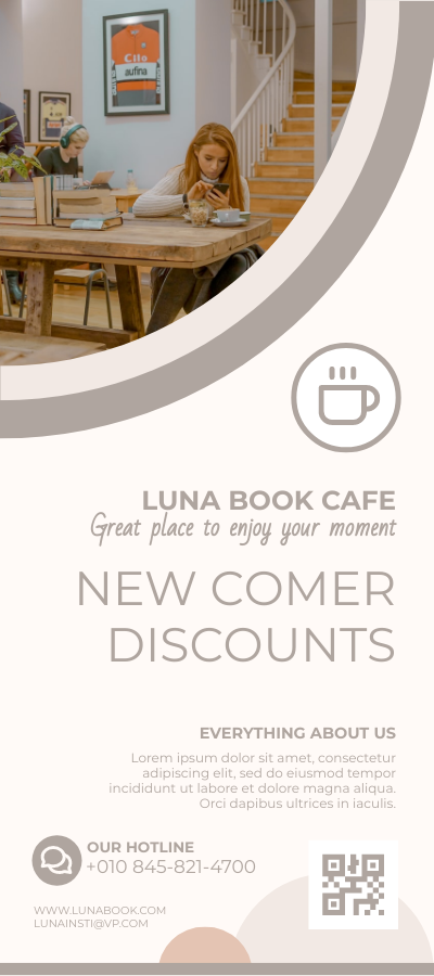 Book Café Membership Promote Rack Card