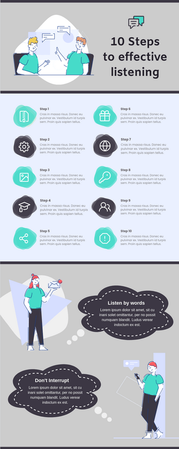 10 Steps To Effective Listening Infographic