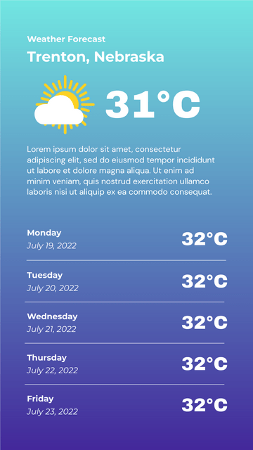 Weekly Weather Forecast Instagram Story