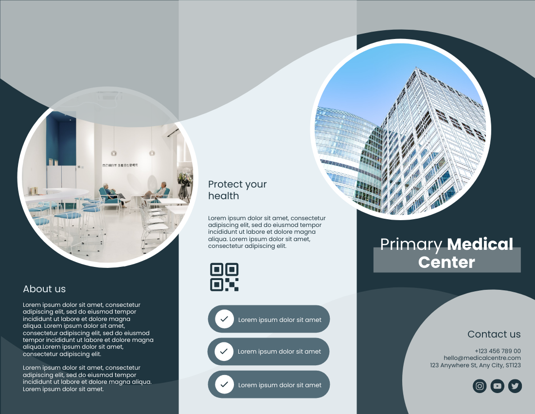 Brochure template: Medical Health Centre Brochure (Created by Visual Paradigm Online's Brochure maker)
