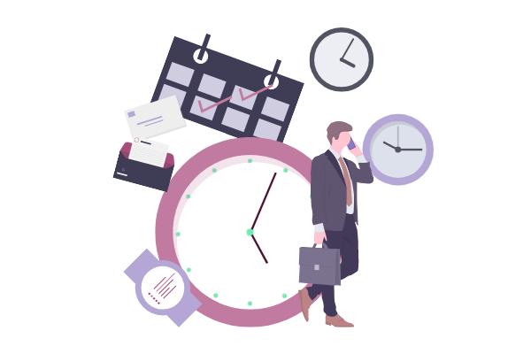 商業插圖 模板。 Time Management (由 Visual Paradigm Online 的商業插圖軟件製作)