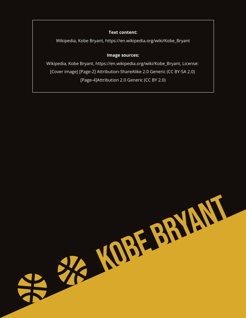 Biography template: Kobe Bryant Biography (Created by Visual Paradigm Online's Biography maker)