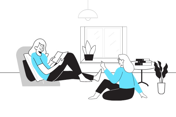 Relationship Illustration template: Girl Time Illustration (Created by Visual Paradigm Online's Relationship Illustration maker)