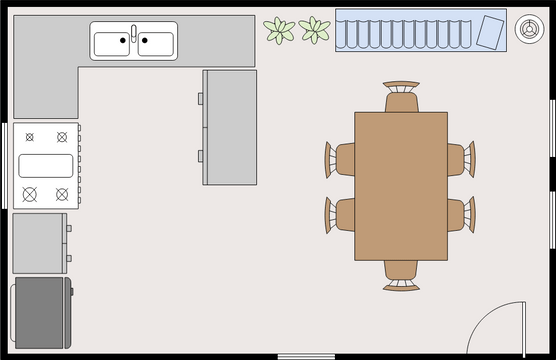 Dining Room Floor Plan template: Dining Room (Created by InfoART's Dining Room Floor Plan marker)