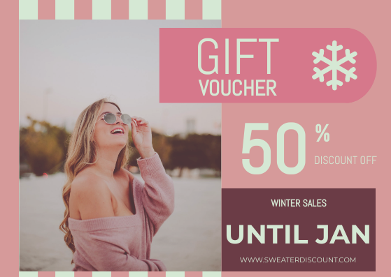Gift Card template: Winter Sale Gift Voucher Card (Created by Visual Paradigm Online's Gift Card maker)