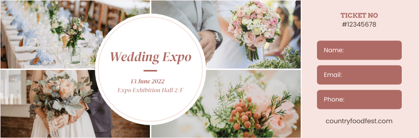 Ticket template: Wedding Expo Ticket (Created by Visual Paradigm Online's Ticket maker)