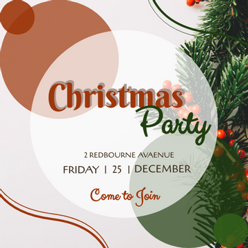 Invitation template: Red And Green Circle Christmas Invitation (Created by Visual Paradigm Online's Invitation maker)