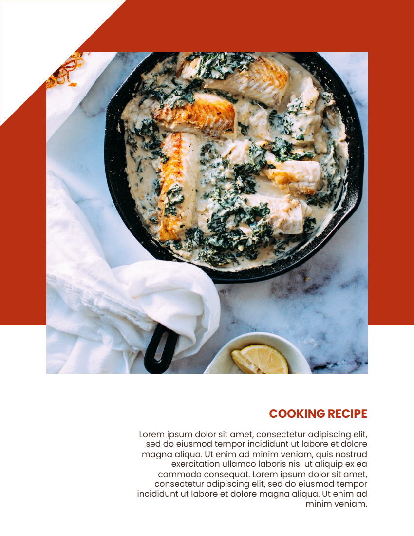 Catalog template: Food Recipe Catalog (Created by Visual Paradigm Online's Catalog maker)
