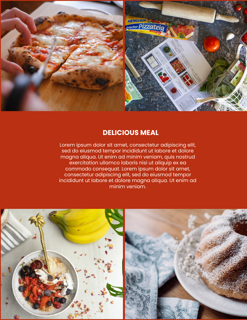 產品目錄 模板。 Food Recipe Catalog (由 Visual Paradigm Online 的產品目錄軟件製作)