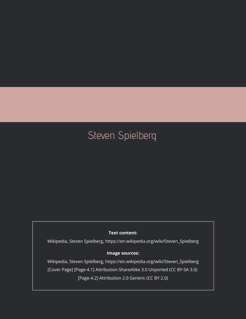 Biography template: Steven Spielberg Biography (Created by Visual Paradigm Online's Biography maker)