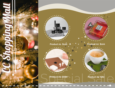 Editable brochures template:Christmas Sale Brochure