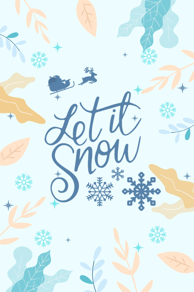 Greeting Card template: Christmas Illustration Let It Snow Greeting Card (Created by Visual Paradigm Online's Greeting Card maker)