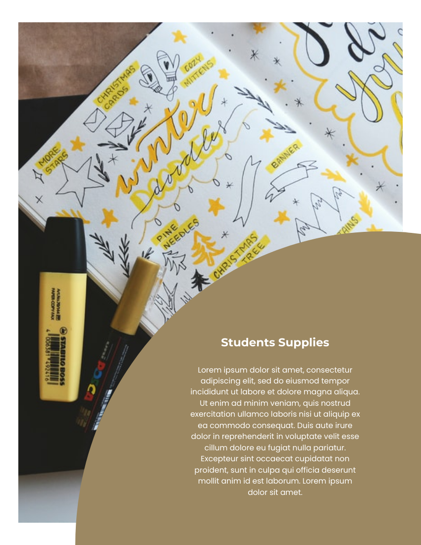 Catalog template: School Supply Cataog (Created by Visual Paradigm Online's Catalog maker)