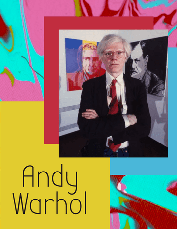 Biography 模板。 Andy Warhol Biography (由 Visual Paradigm Online 的Biography軟件製作)