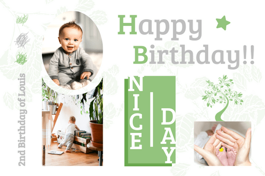 Greeting Cards template: Baby Birthday Card (Created by Visual Paradigm Online's Greeting Cards maker)