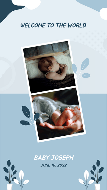 Editable instagramstories template:Baby Born Celebration Instagram Story