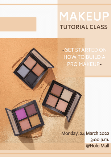 Poster template: Makeup Tutorial Class Poster (Created by Visual Paradigm Online's Poster maker)