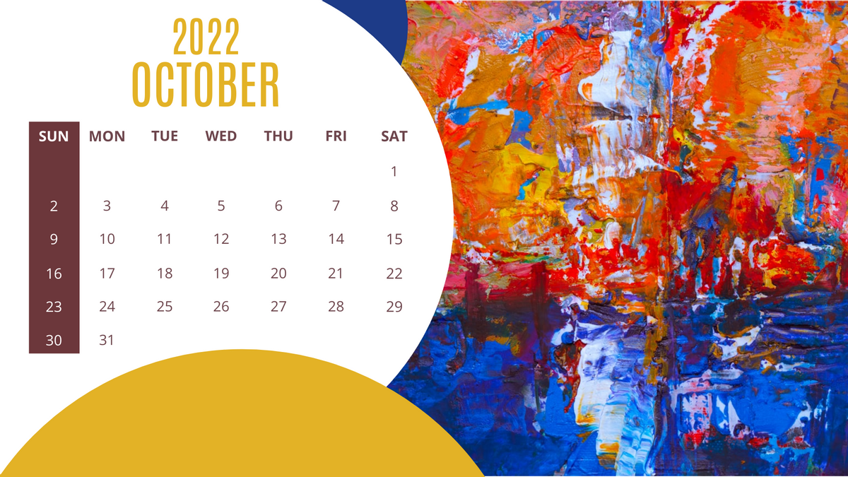 Colorful Painting Calendar