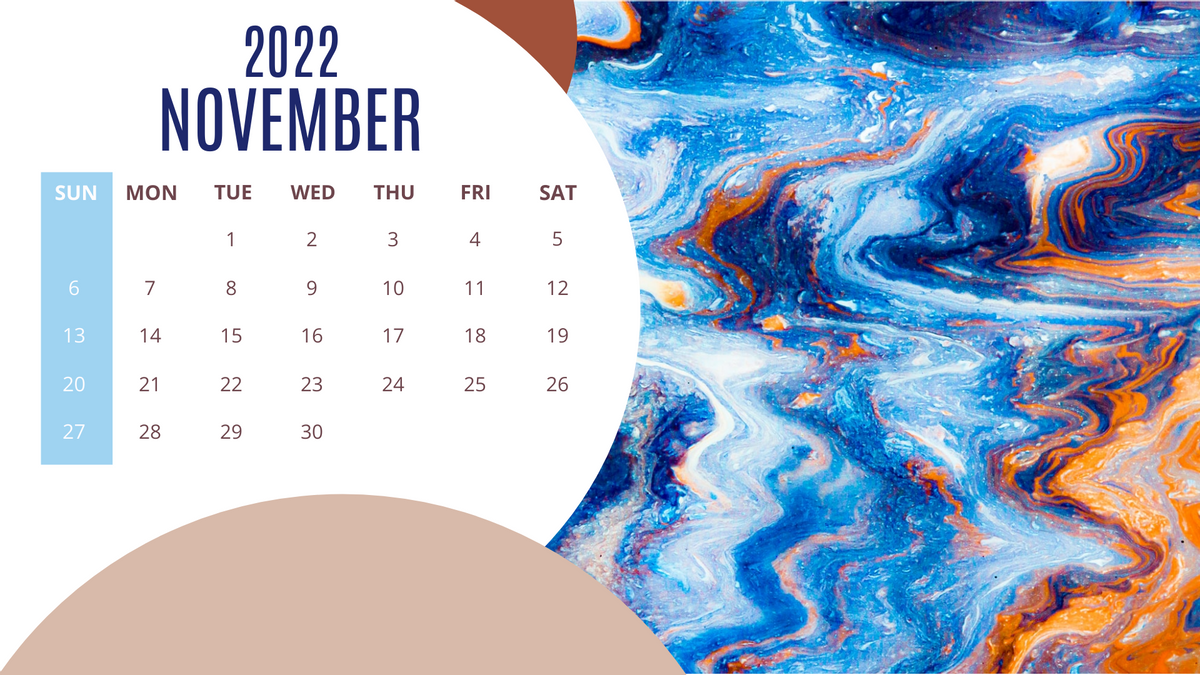 Calendar template: Colorful Painting Calendar (Created by Visual Paradigm Online's Calendar maker)
