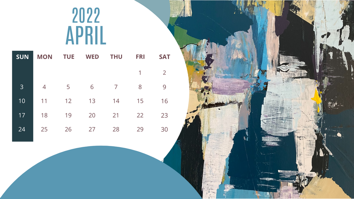 Calendar 模板。Colorful Painting Calendar (由 Visual Paradigm Online 的Calendar软件制作)