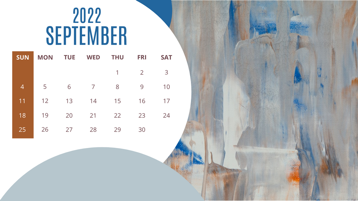 Calendar 模板。Colorful Painting Calendar (由 Visual Paradigm Online 的Calendar软件制作)