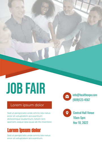 Editable posters template:Job Fair Poser With Details