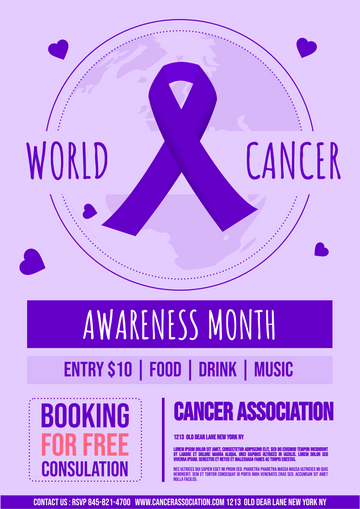 Editable posters template:Cancer Awareness Consultation Poster